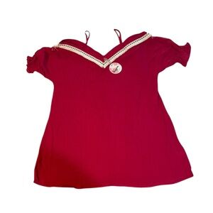 Hayden Red Mini Dress with White Trim